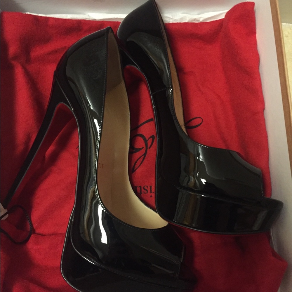 NEW Christian Louboutin Lady Peep 150 Patent Calf